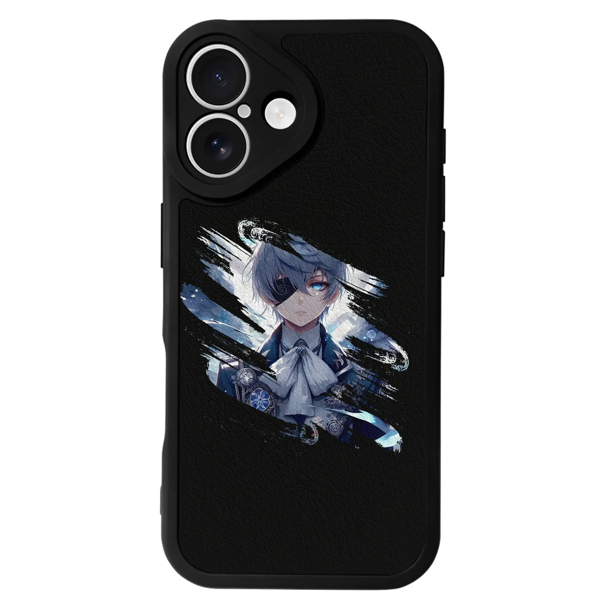 黒執事 グッズ,シエル・ファントムハイヴ - IPhone 16シリーズ対応 ・ シリコンスマホケース ・ レザー調 ・ 高精度フィット ・ 耐衝撃 ・ ワイヤレス充電対応 ・ 精密カット